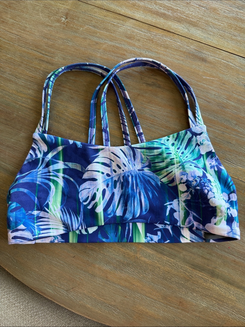 Jolyn Clothing Blue Green Floral Print Bikini Top FENDRICK